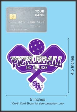 crossed pickleball paddles, pickleball with dots, SFA logo - vinyl removable sticker