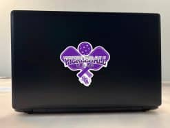 crossed pickleball paddles, pickleball with dots, SFA logo - vinyl removable sticker