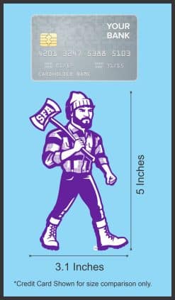 lumberjack mascot, SFA axe, university branding - vinyl removable sticker