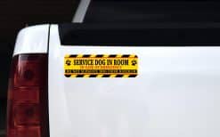 diagonal warning stripes, paw print graphics, bold text layout - vinyl removable sticker