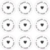 circular design, heart symbol, decorative stars - vinyl removable sticker