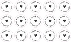 circular design, heart symbol, decorative stars - vinyl removable sticker
