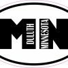 oval shape, bold typography, state abbreviation - vinyl removable sticker
