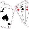 four aces playing cards, card suits symbols, classic casino design - vinyl removable sticker