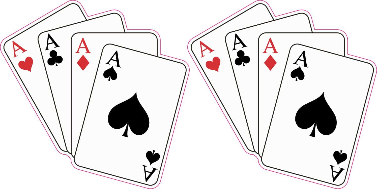 four aces playing cards, card suits symbols, classic casino design - vinyl removable sticker