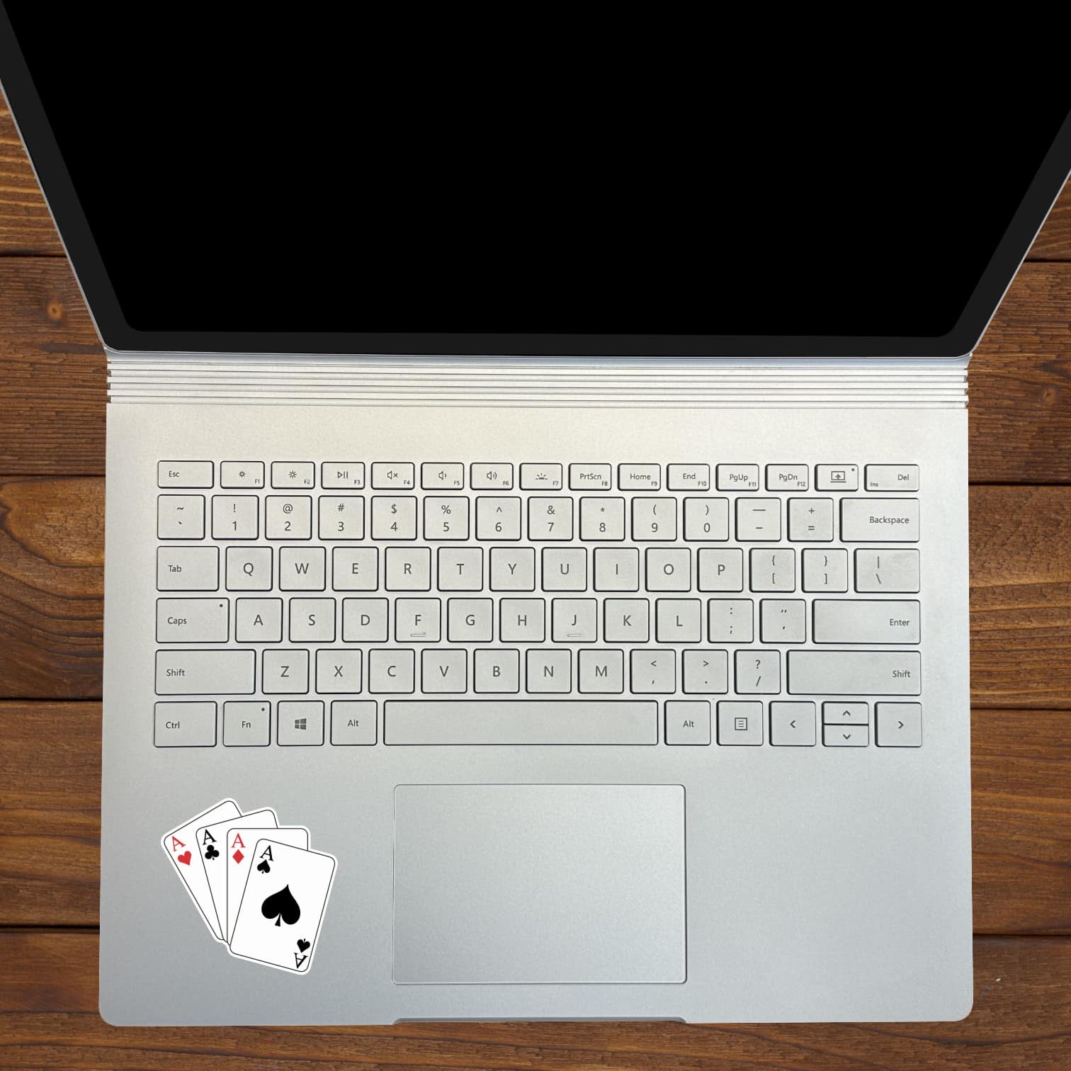 four aces playing cards, card suits symbols, classic casino design - vinyl removable sticker