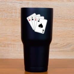 four aces playing cards, card suits symbols, classic casino design - vinyl removable sticker