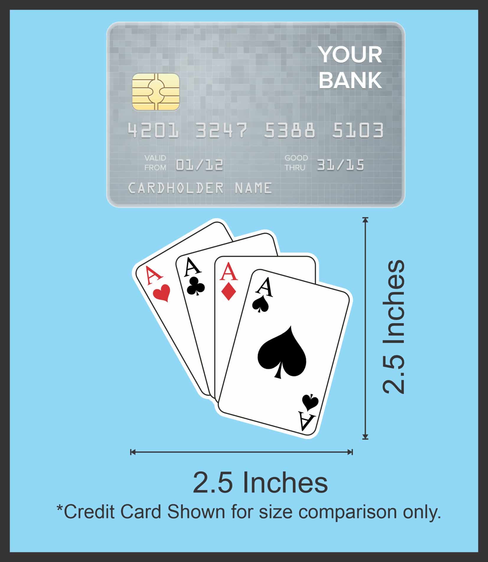 four aces playing cards, card suits symbols, classic casino design - vinyl removable sticker