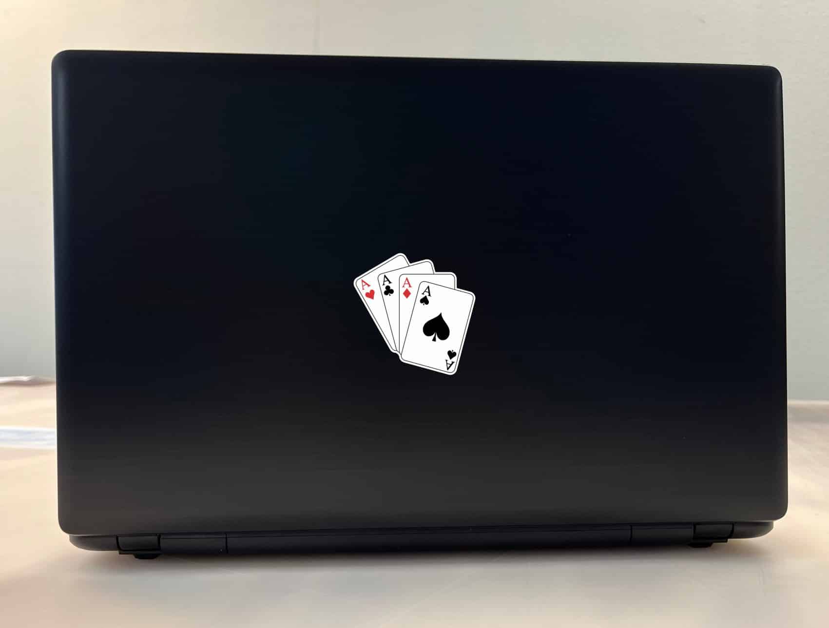 four aces playing cards, card suits symbols, classic casino design - vinyl removable sticker