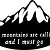 mountain silhouette, inspirational quote, snow-capped peaks - vinyl removable sticker