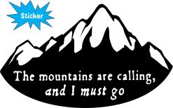 mountain silhouette, inspirational quote, snow-capped peaks - vinyl removable sticker