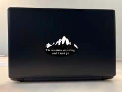 mountain silhouette, inspirational quote, snow-capped peaks - vinyl removable sticker