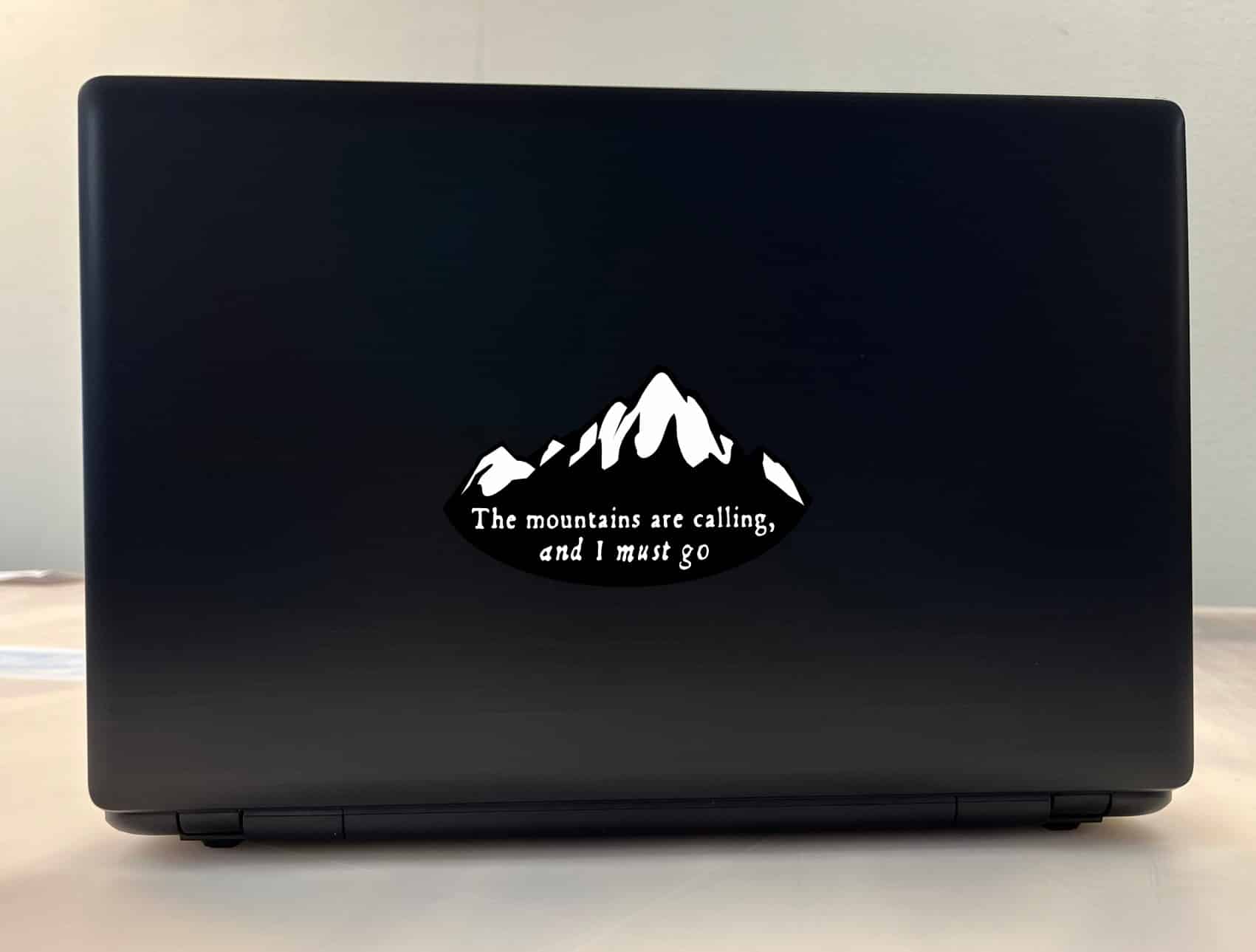 mountain silhouette, inspirational quote, snow-capped peaks - vinyl removable sticker