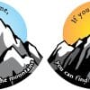 snow-capped mountains, inspirational text, gradient backgrounds - vinyl removable sticker