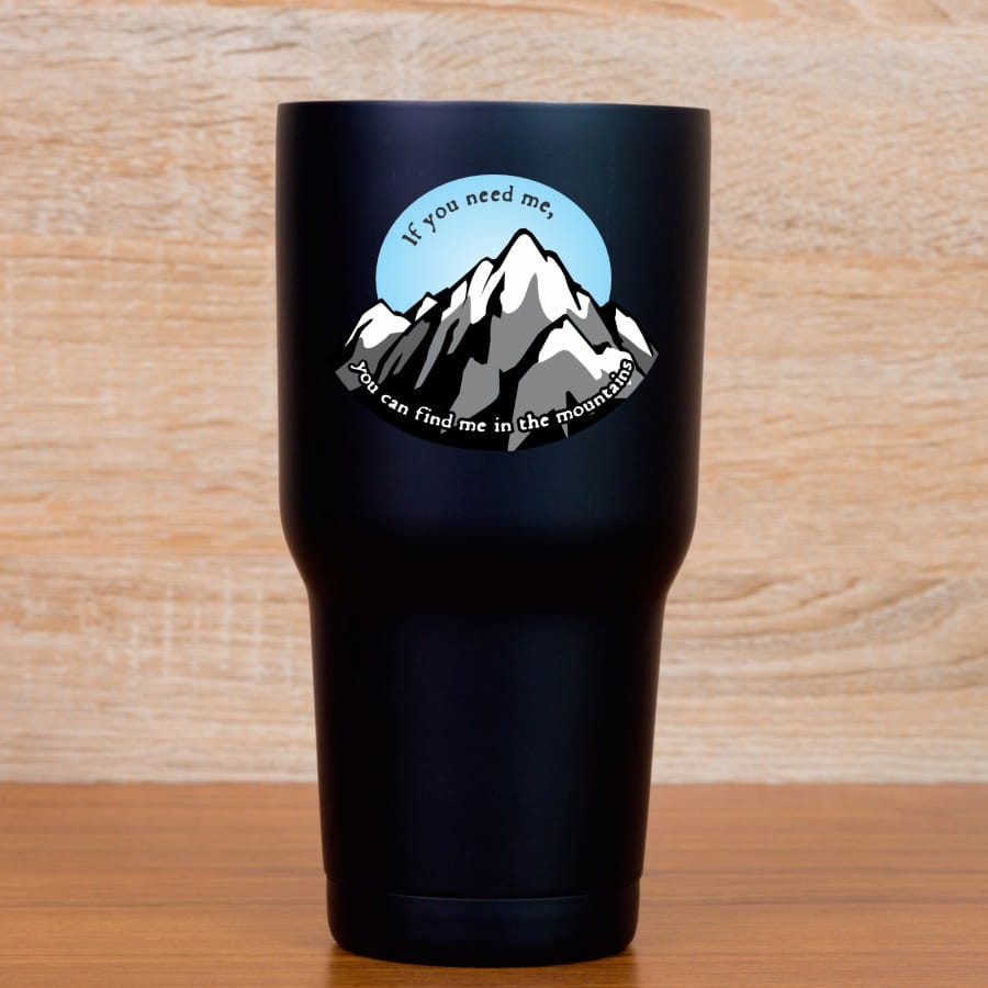 snow-capped mountains, inspirational text, gradient backgrounds - vinyl removable sticker