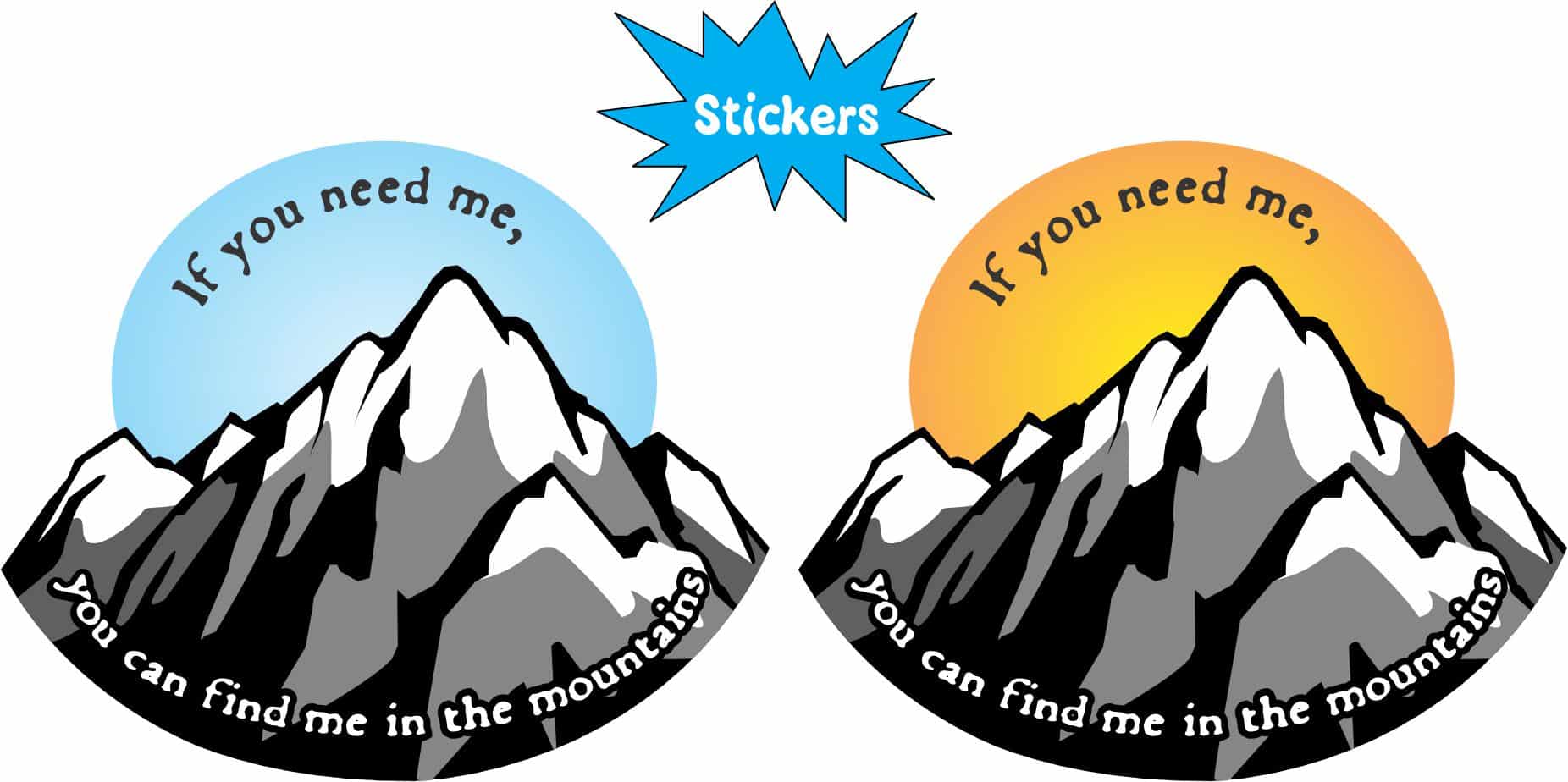 snow-capped mountains, inspirational text, gradient backgrounds - vinyl removable sticker