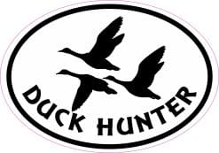 duck silhouettes, oval frame, curved text - vinyl removable sticker