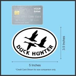 duck silhouettes, oval frame, curved text - vinyl removable sticker