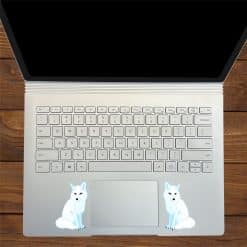 two Arctic wolves, amber eyes, minimalist style - vinyl removable sticker