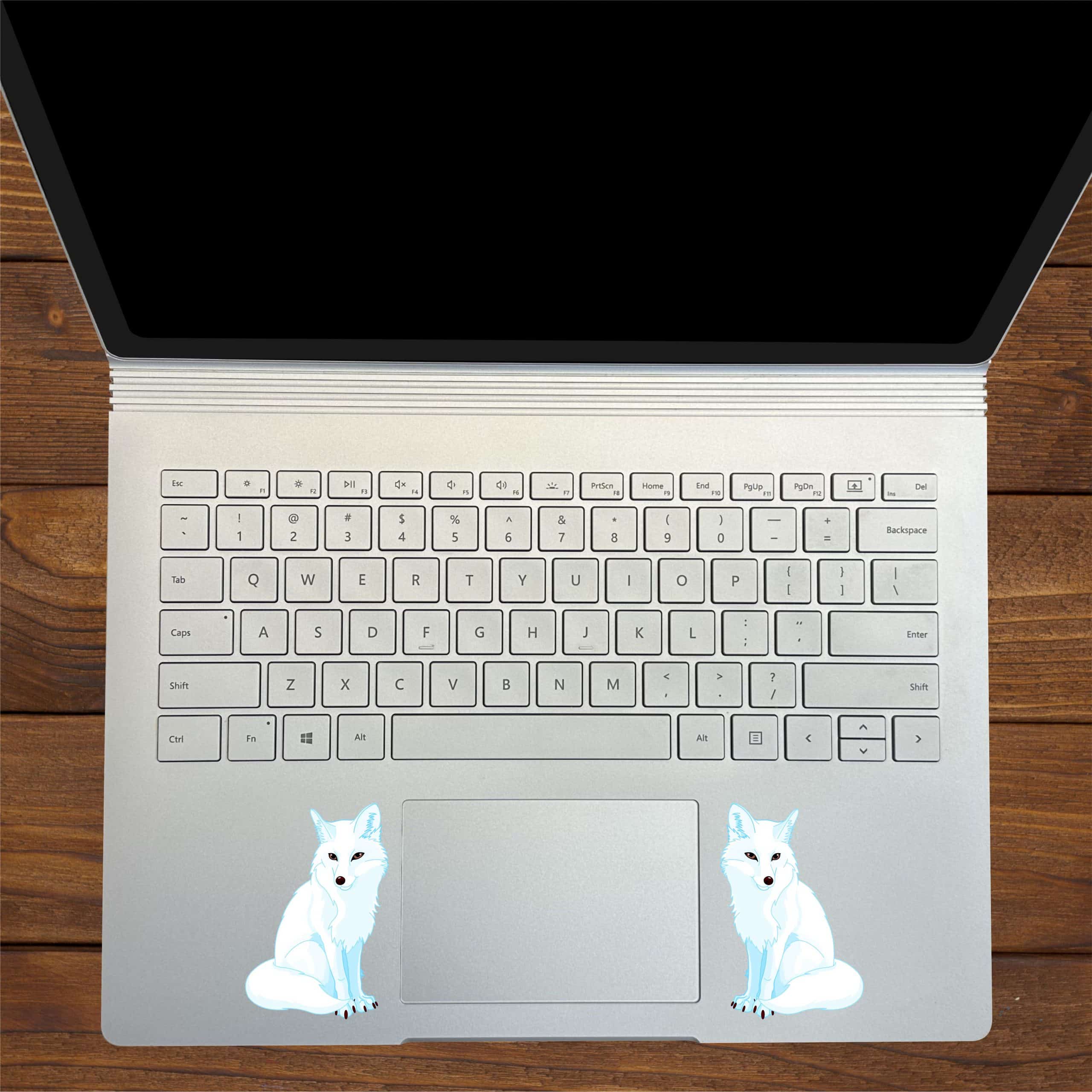 two Arctic wolves, amber eyes, minimalist style - vinyl removable sticker