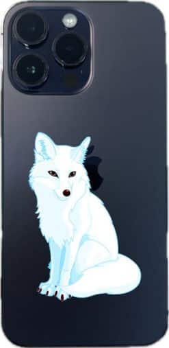 two Arctic wolves, amber eyes, minimalist style - vinyl removable sticker