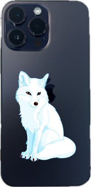two Arctic wolves, amber eyes, minimalist style - vinyl removable sticker