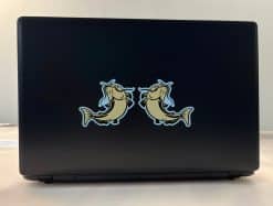 mirror image catfish, realistic whiskers, detailed fins - vinyl removable sticker