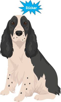 detailed dog illustration, realistic breed features, sitting pose - vinyl removable sticker