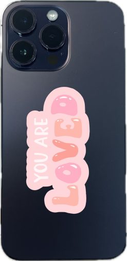 bubble lettering, cloud backgrounds, gradient colors - vinyl removable sticker