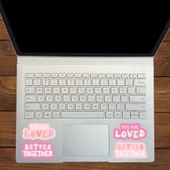 bubble lettering, cloud backgrounds, gradient colors - vinyl removable sticker