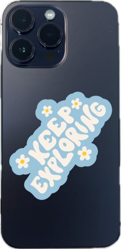 cloud backgrounds, retro typography, daisy flowers - vinyl removable sticker