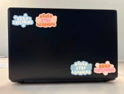 cloud backgrounds, retro typography, daisy flowers - vinyl removable sticker