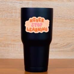 cloud backgrounds, retro typography, daisy flowers - vinyl removable sticker