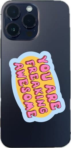 retro bubble letters, floral decorations, inspirational quotes - vinyl removable sticker
