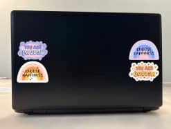 rainbow gradients, cloud shapes, heart decorations - vinyl removable sticker