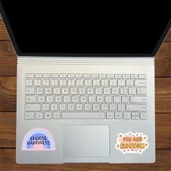 rainbow gradients, cloud shapes, heart decorations - vinyl removable sticker
