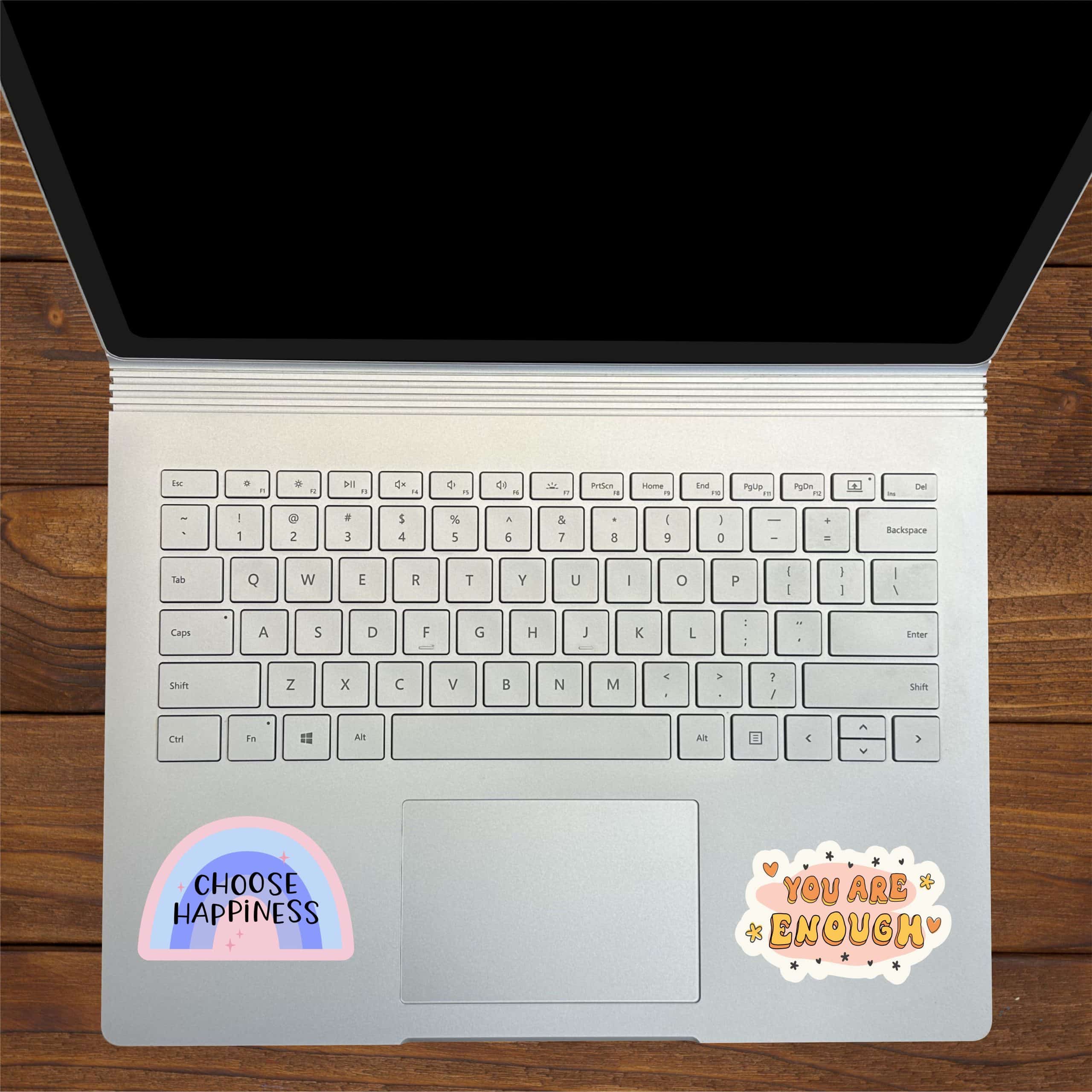 rainbow gradients, cloud shapes, heart decorations - vinyl removable sticker