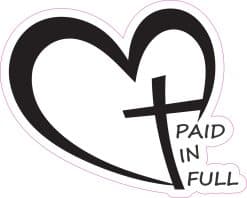 heart shape, cross symbol, text typography - vinyl removable sticker