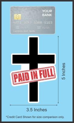 black cross, red stamp overlay, bold typography - vinyl removable sticker