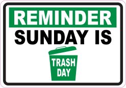 bold typography, trash can icon, color-coded text - vinyl removable sticker