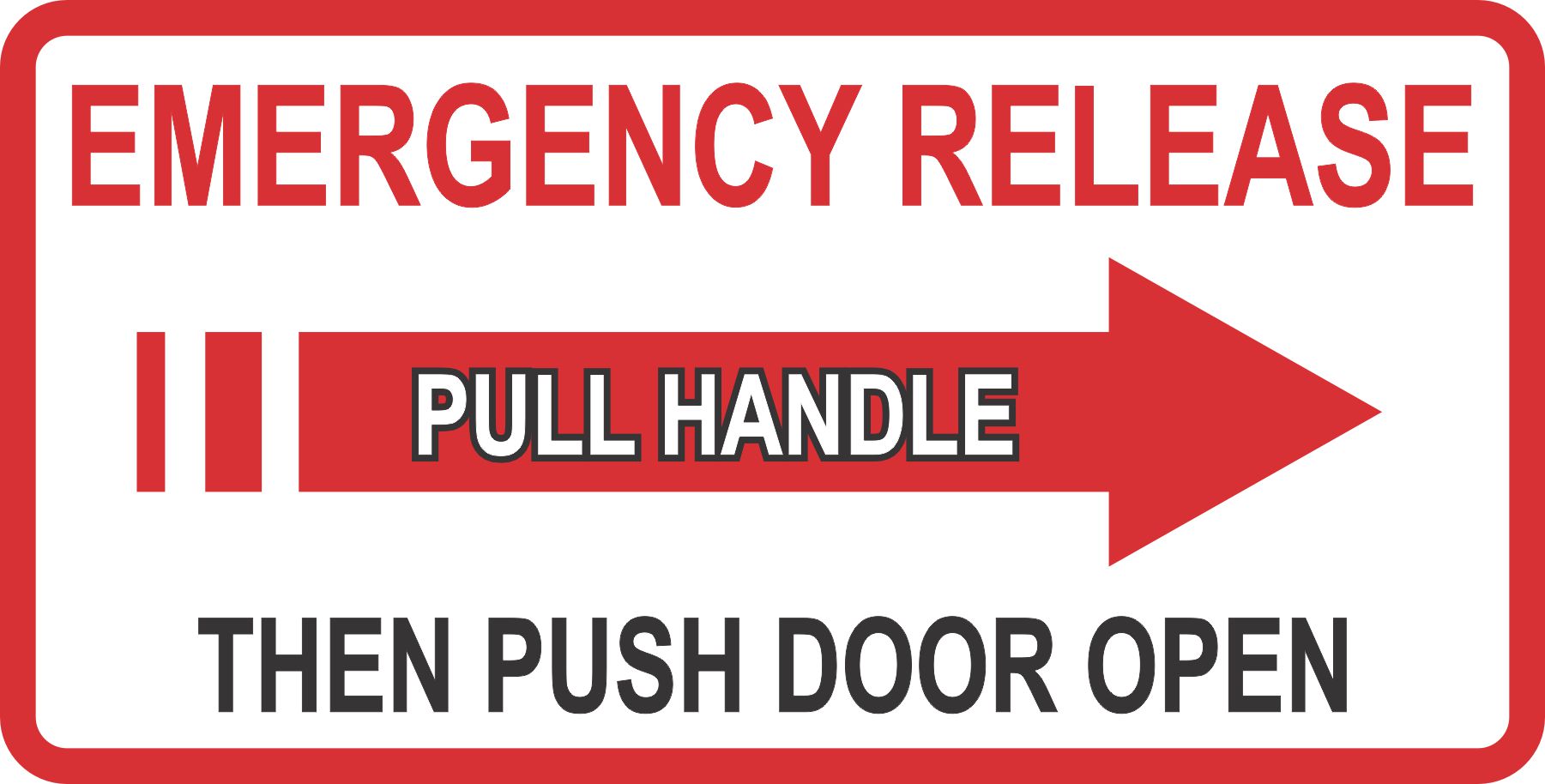 bold text, directional arrow, high contrast colors - vinyl removable sticker