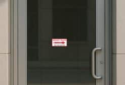 bold text, directional arrow, high contrast colors - vinyl removable sticker