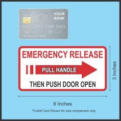 bold text, directional arrow, high contrast colors - vinyl removable sticker