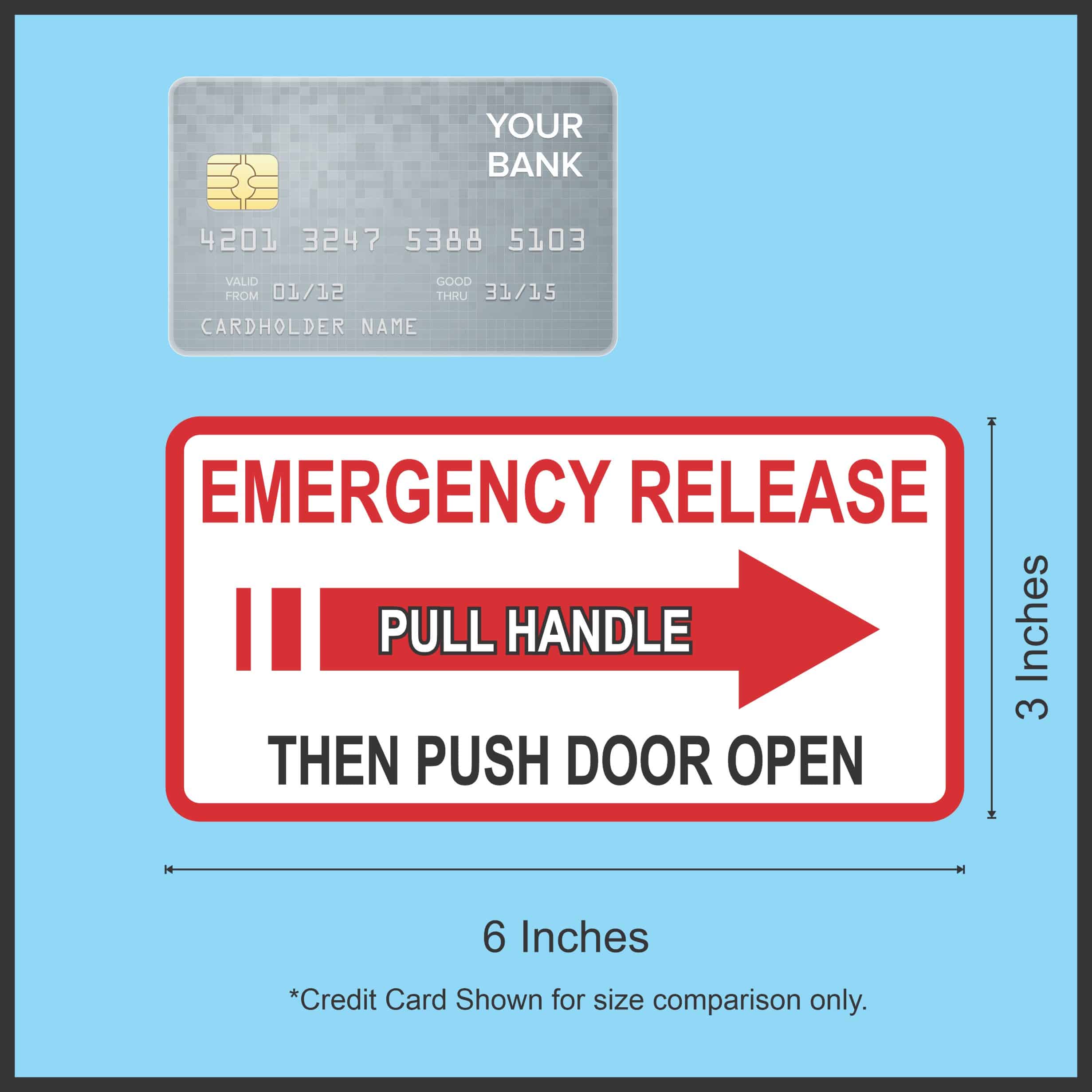 bold text, directional arrow, high contrast colors - vinyl removable sticker