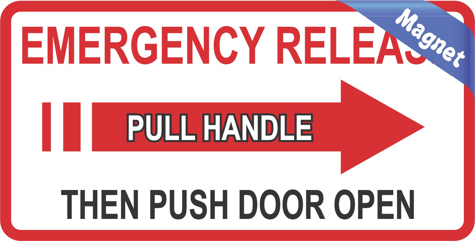 bold text, directional arrow, high contrast colors - vinyl removable sticker