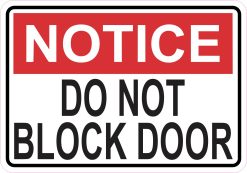 red header banner, bold white text, black warning text - vinyl removable magnet