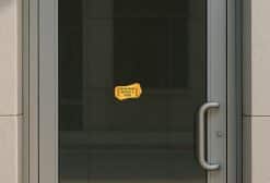 ticket shape, bold text, numbered sides - vinyl removable sticker
