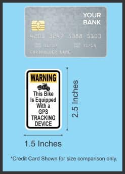 motorcycle silhouette graphic, warning text layout, high contrast color scheme - vinyl removable sticker