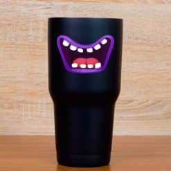 cartoon monster mouths, white teeth, colorful tongues - vinyl removable sticker