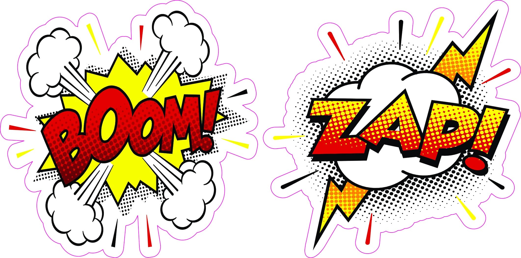 comic book bursts, halftone dots, explosive effects - vinyl removable sticker